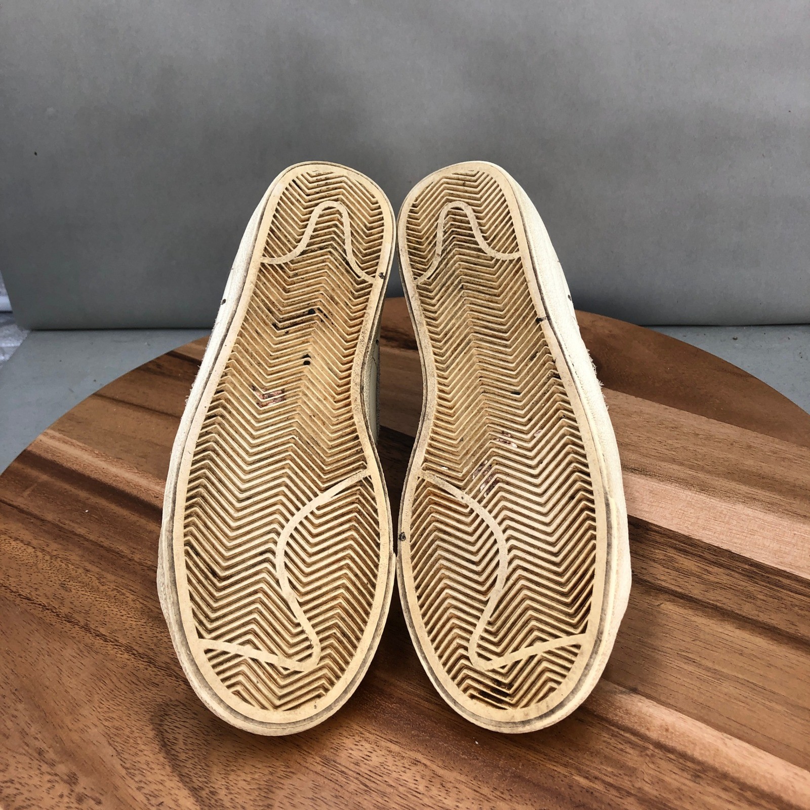 Nike Blazer Mid 77 Cream Gray Leather High Top Sneakers Shoes Womens 6.5 thumbnail 6