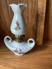 Vintage Miniature Oil Lamp In A Porcelain Dish Made In Japan Victorian Style