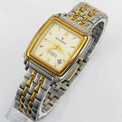 Romanson Automatic 21 Jewels 23K Gold Plated mens wristwatch date Miyota 8215
