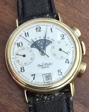 Cronografo Paul Picot Argento Oro Valjoux Cal. 7734 Data e Fasi Luna Moonphases