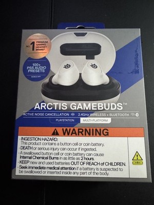 SteelSeries Arctis GameBuds PS5 PS4 Wireless 2.4GHz Bluetooth White NEW SEALED