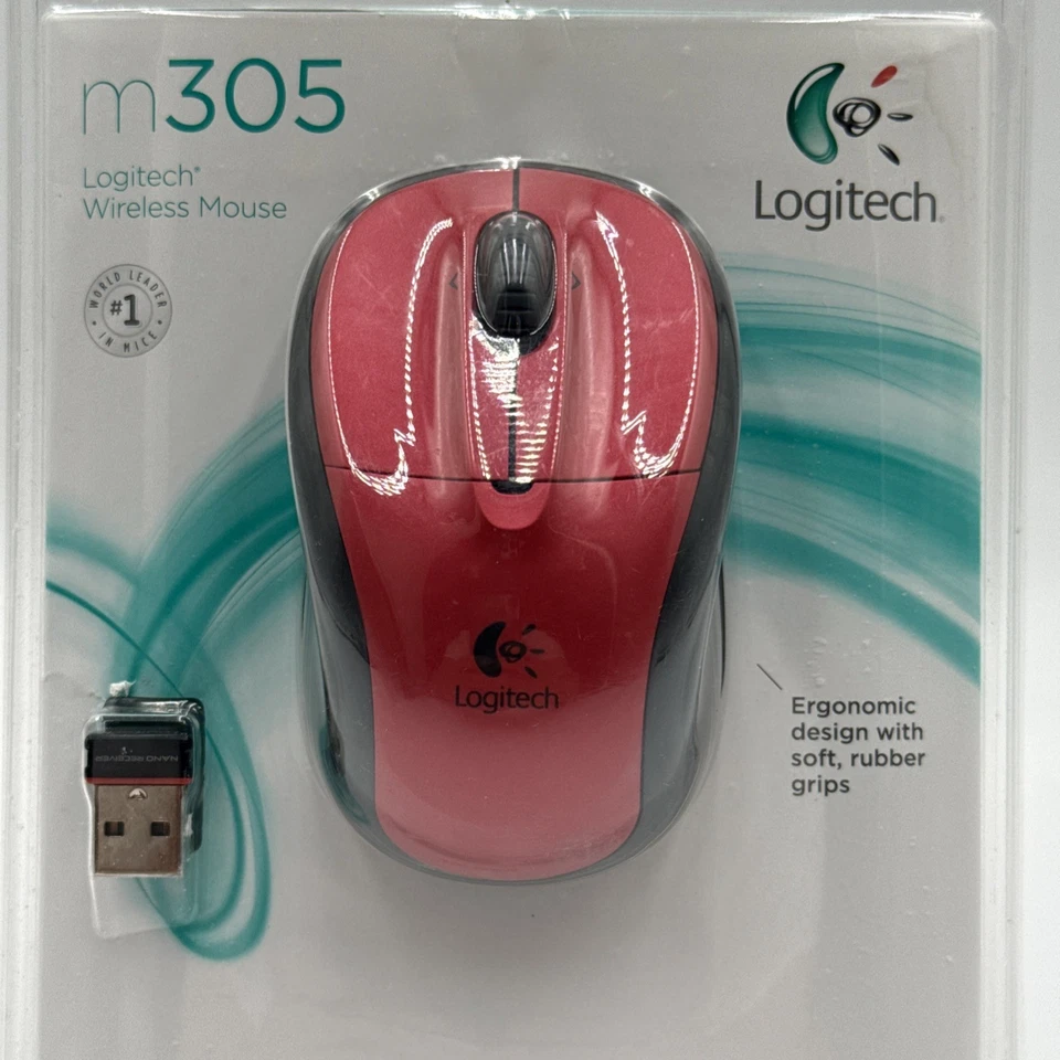 Logitech M305 Wireless Optical Mouse w/ Nano Receiver Red Sealed New - Image 2 of 4