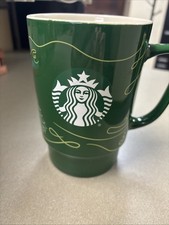 Starbucks Green Coffee Mug 2020 Holiday Mermaid Logo Tall 20 Fl Oz