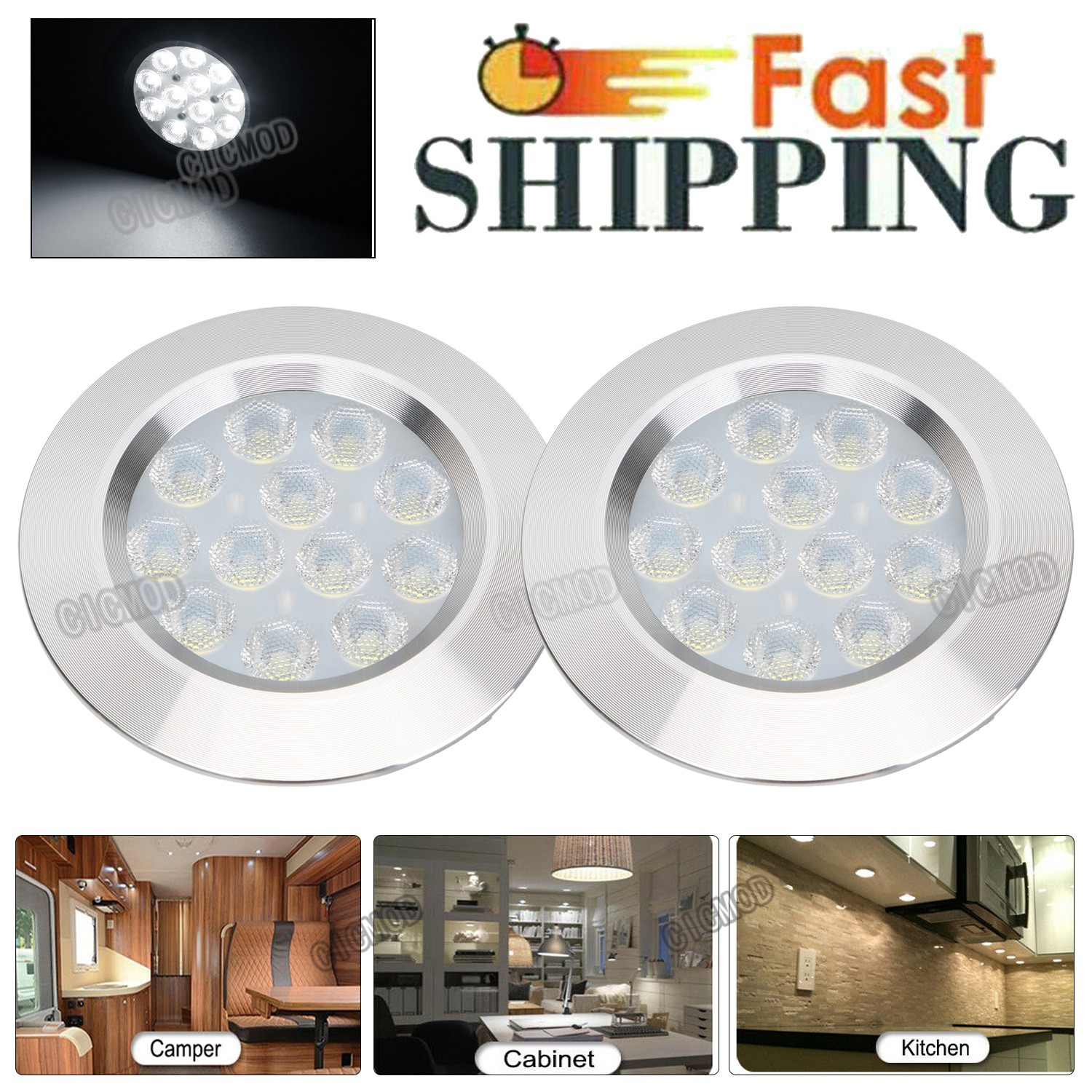12V LED Spot Lights Camper Van Motorhome Boat RV Caravan Interior Ceiling Lights