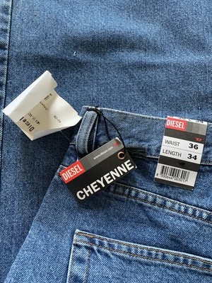 Diesel Jeans CHEYENNE W36/L34 Stone Wash Blau 90er Saddle Vintage Rarität NEU!!!