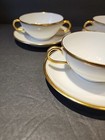 Set Of 5 Antique U C Limoges France Bouillon Cups & Saucers — photo 6