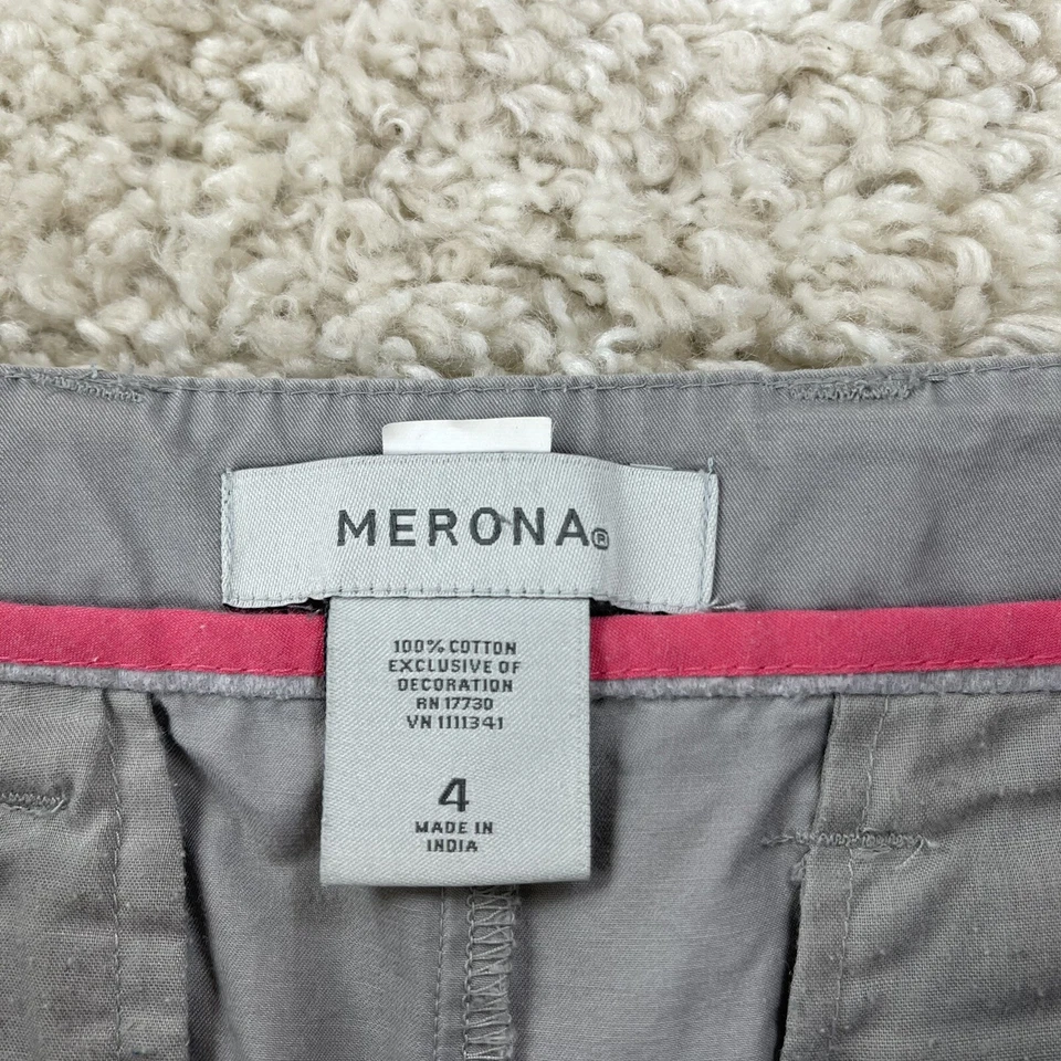 Bermudas de mujer merona talla 4 hasta la rodilla gris cangrejo Foto 2 de 4