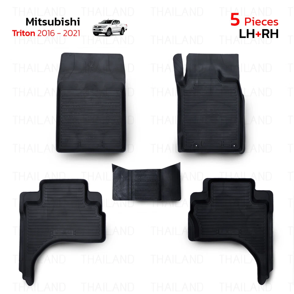 RHD Rubber 4Dr Floor Mat Automatic Gear Fits Mitsubishi L200 Triton 2016 2021 Foto 3 de 4