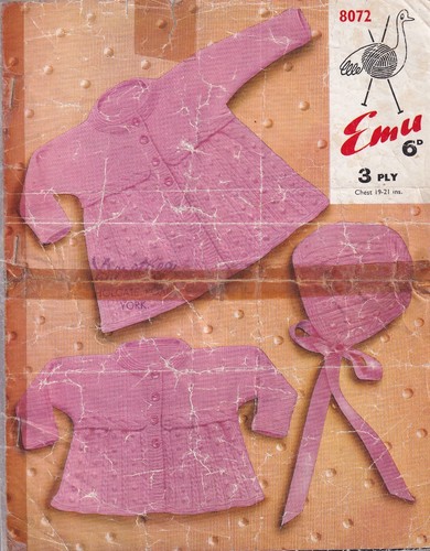 Emu 8072 Original Baby Strickmuster Jacke & Mütze 3-fädig