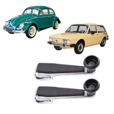 Pair Window Crank Handle Chromed Vw T1 Bug Thing Beetle Karmann Ghia T2 Bus T3