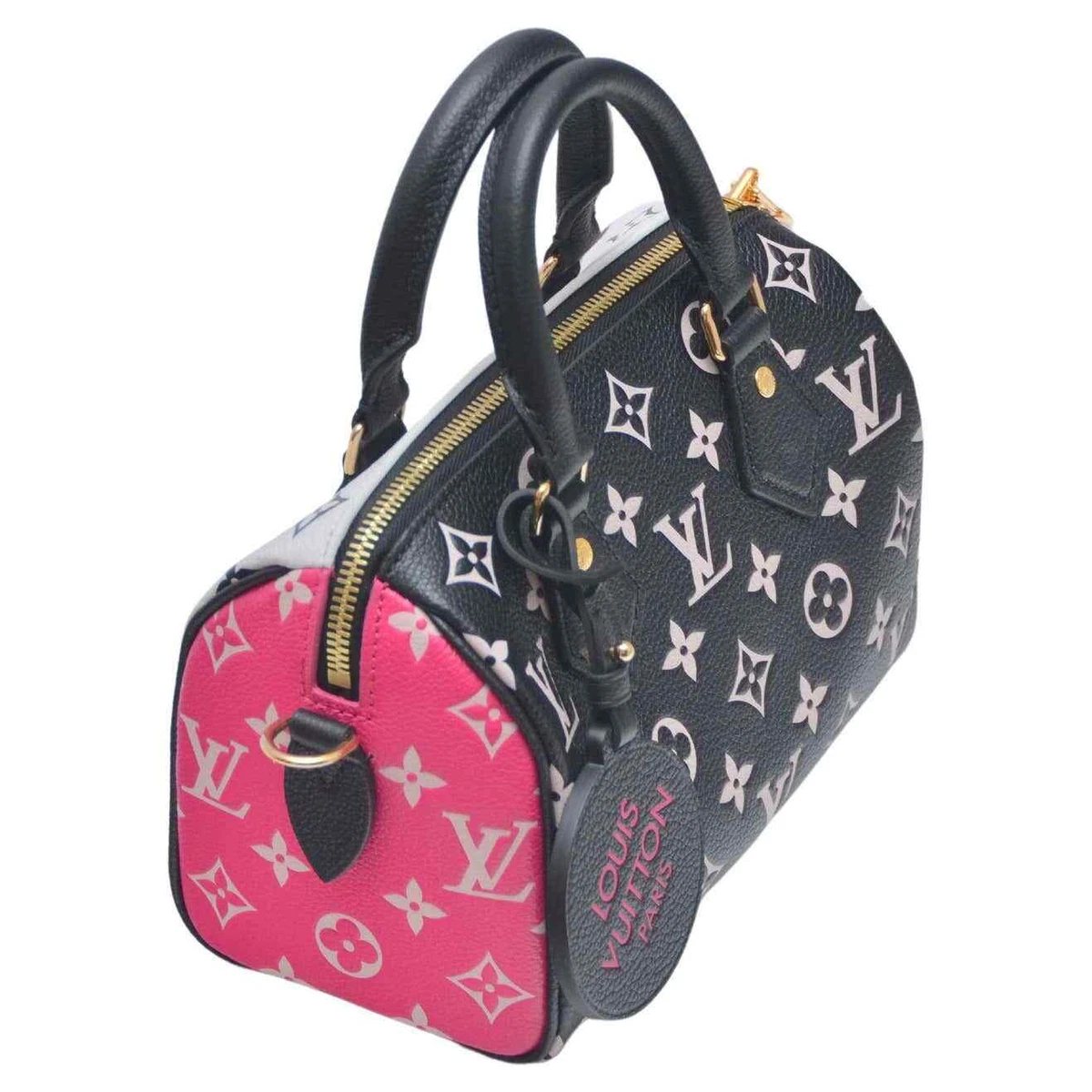 Louis Vuitton speedy Bandouliere 20 BAG Noir Rose Blanc Black Pink White  Leather ref.523076 - Joli Closet