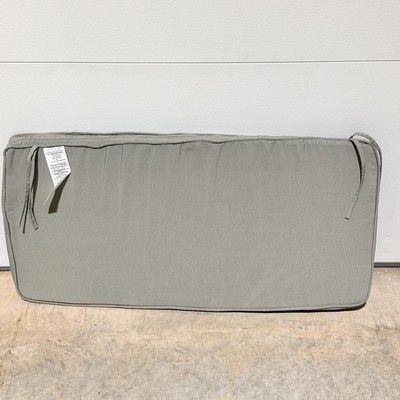 Sunbrella Canvas Indoor Outdoor Bench Cushion 45x17x2 Shadow Gray Ties Corded