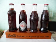 4x Coca Cola bottles wooden stand collection display Limited edition 1886 rare