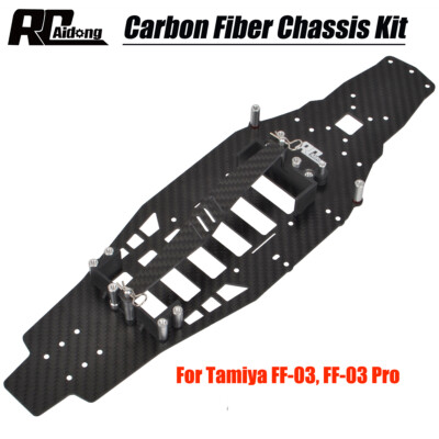 1/10 RC Buggy Car Carbon Lower Deck Chassis Kit for Tamiya FF03 FF-03 Pro Parts