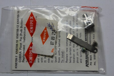 KNIPEX 8709250 COBRA PIVOT PIN (PUSH BUTTON) REPAIR KIT W/INSTRUCTIONS
