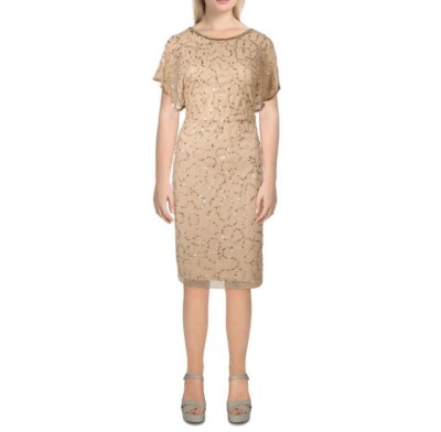 champagne gold dress short Angelique Mini Dress