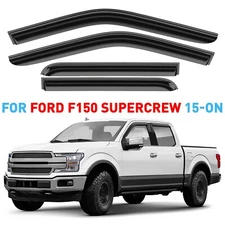 Rain Guards Vent Visors Shade for 15-25 Ford F-150 Crew Cab Tape-On