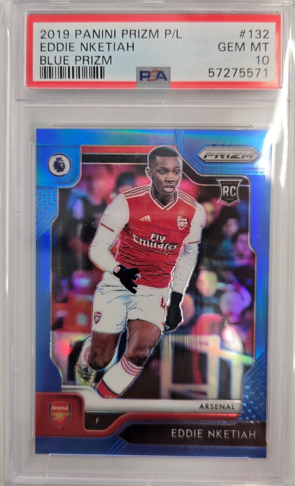 2019-20 Prizm Premier League Blue /199 Eddie Nketiah #132 PSA 10 Rookie