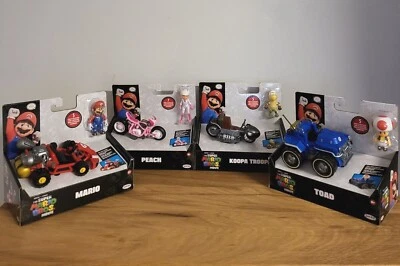 JAKKS PACIFIC Super Mario Figur Film Peach Toad Koopa Troopa Minifigur mit Karts Spielzeug NEU