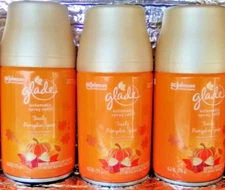 (3) Glade Automatic Spray Can Refills TOASTY PUMPKIN SPICE SCENT FITS AIRWICK