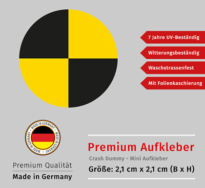 Premium Aufkleber Original Crash Dummy Grafik Wetterfest 7 Jahre UV-Beständig 