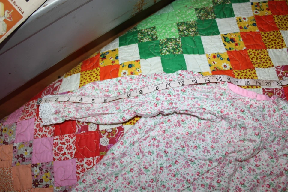 Camisón Niña (SIN TALLA, Ver Medidas) Niño Pequeño Vintage Franela Floral 4/5? Foto 3 de 4