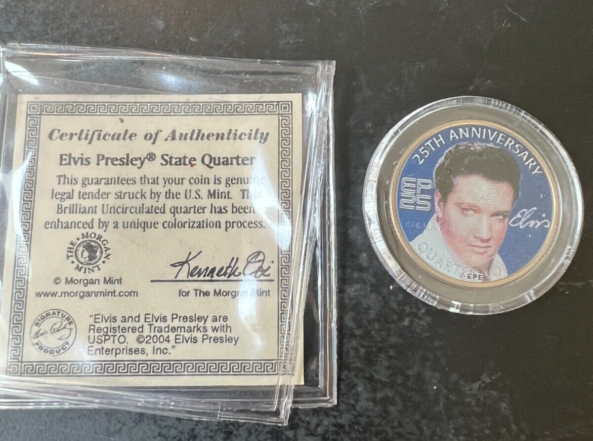 2002 Elvis Presley Colorized Tennessee State Quarter Morgan Mint