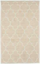 5x8 Hand-Tufted Modern Plush Rug Carpet with Contemporary Beige Trellis