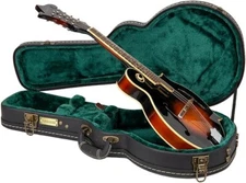 Crossrock F-Style Mandolin Hardshell Case, Vintage Hardware,Sponge Lining, Black