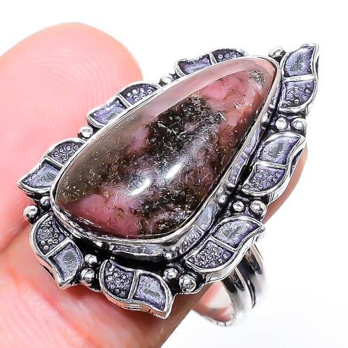 Rhodonite Gemstone 925 Silver Jewelry Ring 8.5 | eBay Australia