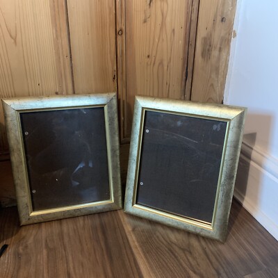 Paar große hochwertige Goldmarken und Spencers Holz Bilderrahmen