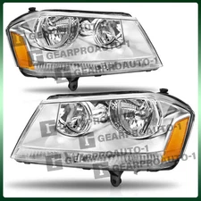 For 2008-2014 Dodge Avenger Headlights Assembly Chrome Housing Amber Corner Lamp