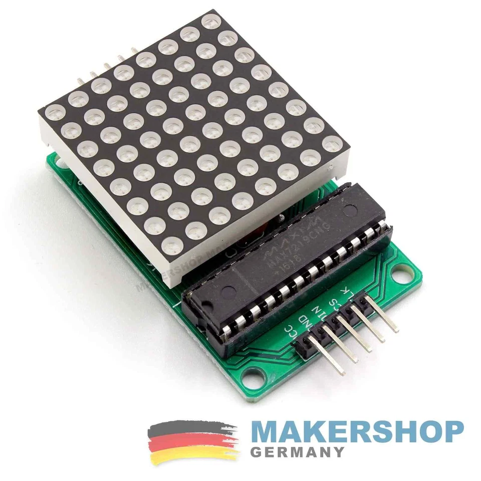 FERTIG AUFGEBAUT - Led Dot Matrix Display Modul 8x8 Arduino MAX7219 Raspberry - Bild 2 von 3