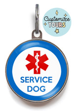 Service Dog Tag Custom Medical Alert Pet ID for Working Dogs Waterproof