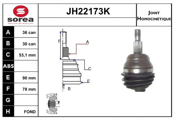 Jeu de joints de cardan SNRA JH22173K pour réparation transmission VW Golf IV