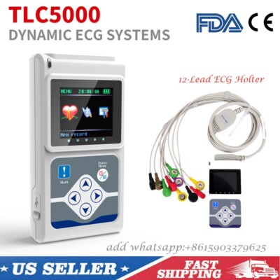 CONTEC 24H 12 Channel ECG Dynamic Holter EKG Monitor System+Software TLC5000