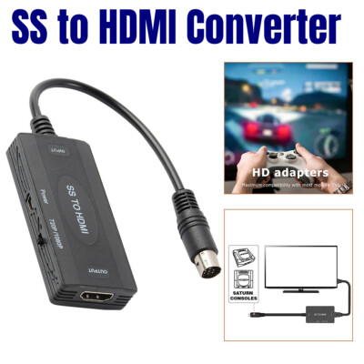 For Sega Saturn Console HD Adapter SS to HDMI Compatible Converter w/ USB Cable
