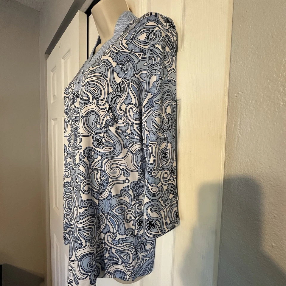 Camisa Polo de Golf Deportiva Haley Pequeña Azul Cachemira Atletismo Aire Libre Deportiva Barco Foto 3 de 4