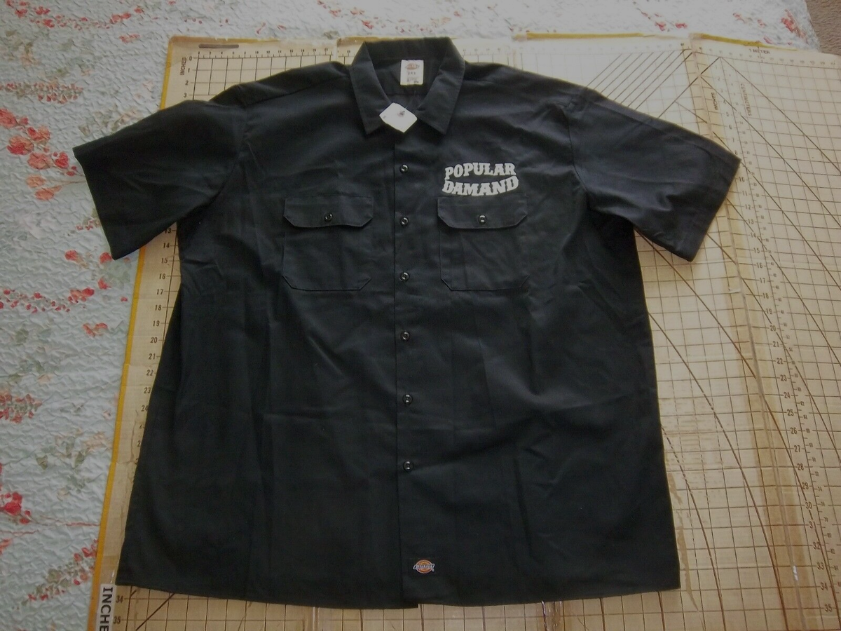 MENS DICKIES 2XT BLACK SS BUTTON UP POPULAR DAMAND MC HARVEY IL SHIRT NWT