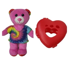 Build A Bear Pink Rainbow Mini Stuffed Animal Plush Soft Toy with Heart Insert