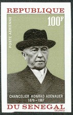 Senegal 1968 EEC Special Edition 1st Anniversary of Death Konrad Adenauer 100 Fr ** UNPERFORATED