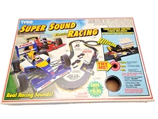 VTG TYCO Super Sound Racing Slot Car Race Track Set 1992 Comp w Cars See Video