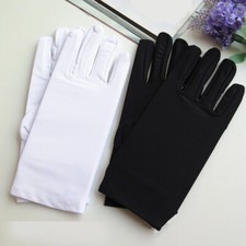 Five Fingers Sun Protection Gloves Men Black White Etiquette Thin Stretch Gloves