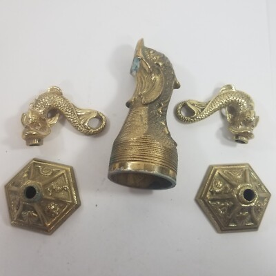 RARE Vintage Gold Tone Sherle Wagner Dolphin Lavatory Tub Faucet