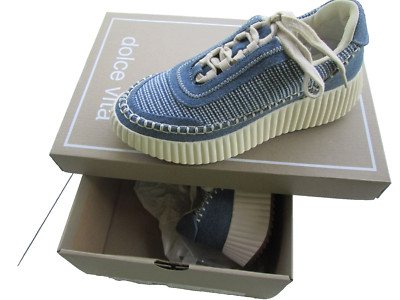 Dolce Vita Denim Dolen-2 Sneaker Blue Multi Platform shoes Evereve women 6.5 new