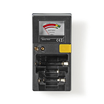 Nedis Batterietester Akku Tester 9V/1.5V/AA/AAA/C/D Knopfzellen Universal Prüfer
