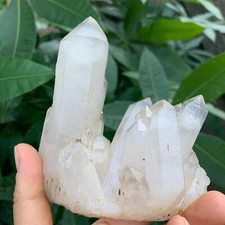399g  Natural Clear White Quartz Crystal Cluster Rough Healing Specimen