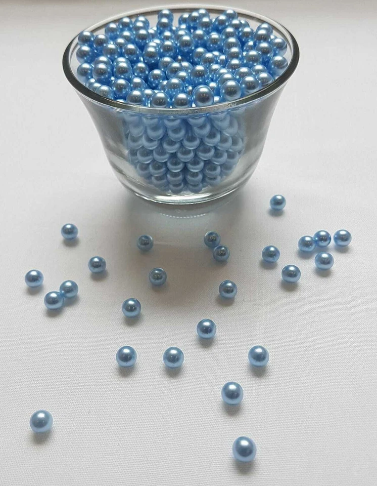 1000 Pearl Beads No Hole Craft Jewellery Loose Beads Scrap Book Cards Wedding - Image 4 of 4