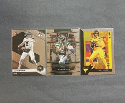 Zach Wilson (3) Rookie Football Card Lot - New York Jets RC  
