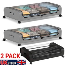 2-Pack Under Bed Storage with Wheels Underbed Storage Containers Rolling Bins